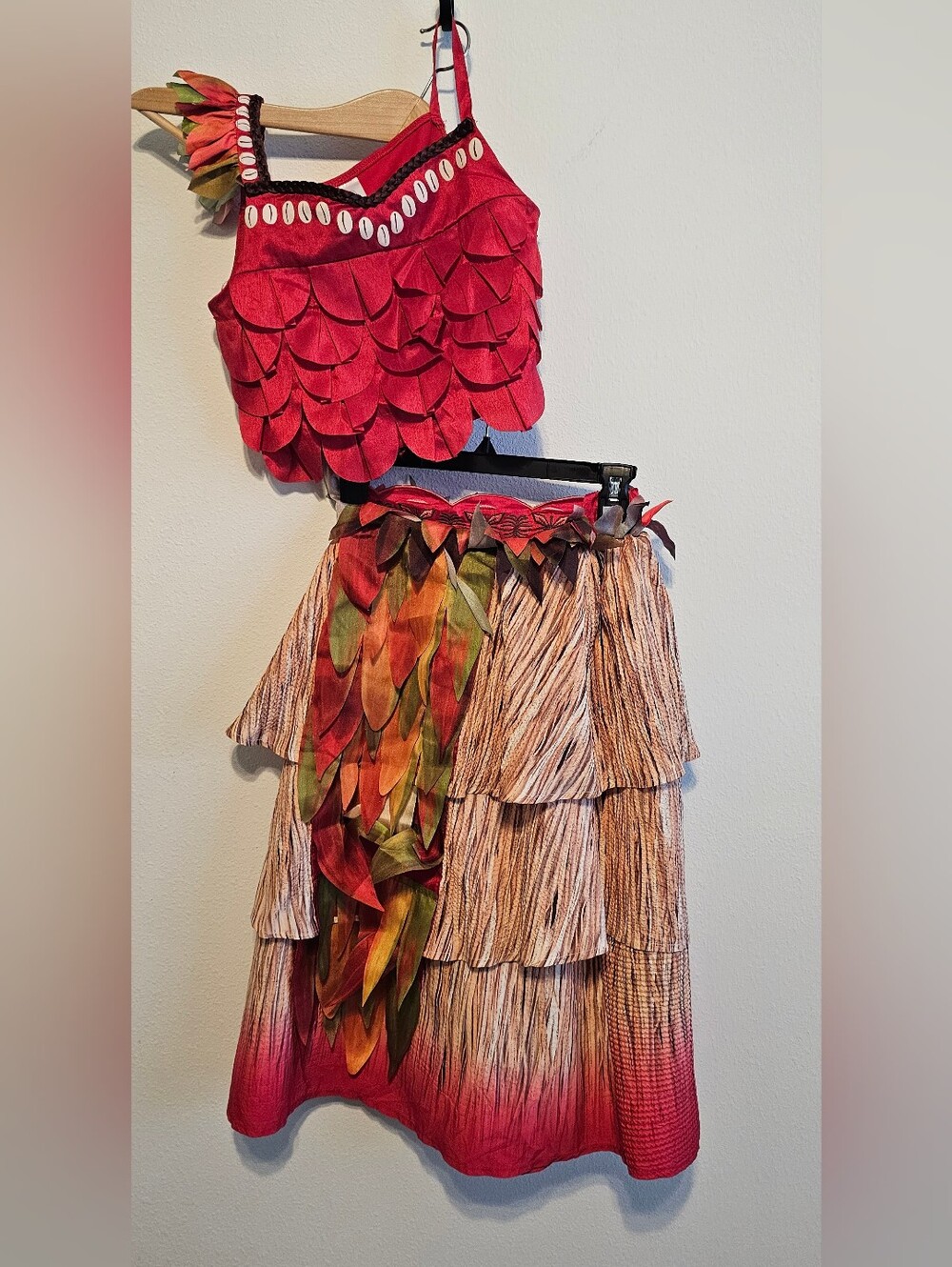 Disney Girls Size 13 Moana Costume Tank Top & Skirt